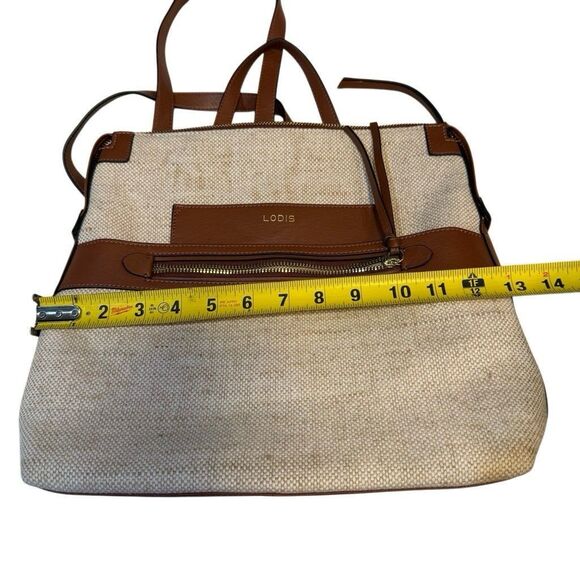 Lodis Summer Backpack Pippa Jute Cotton Leather Detailed Bag